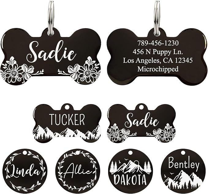 UltraJoys Stainless Steel Pet ID Tag Dog Name Tags Personalized Front and Back by UltraJoys