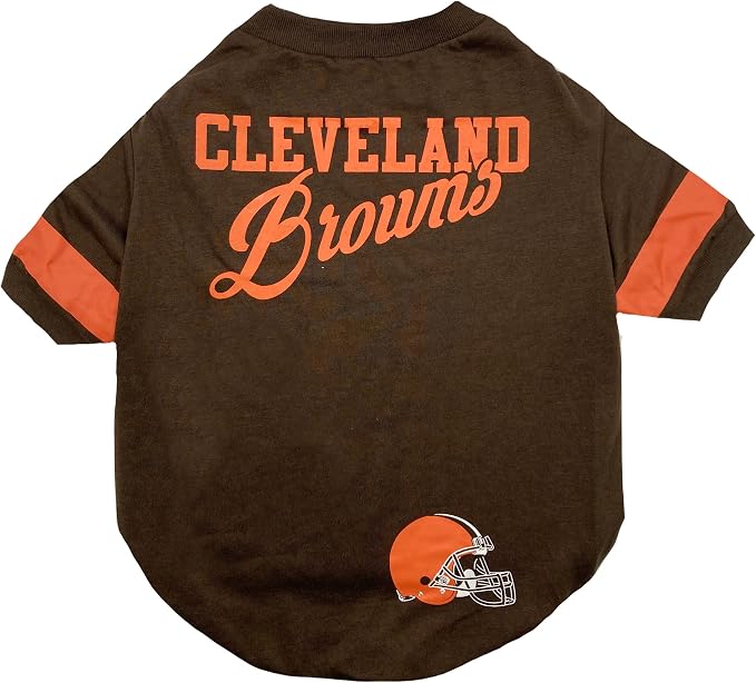 Pets First NFL Cleveland Browns Dog & Cat T-Shirt, Small. Football Pet Shirt by PETSFIRST