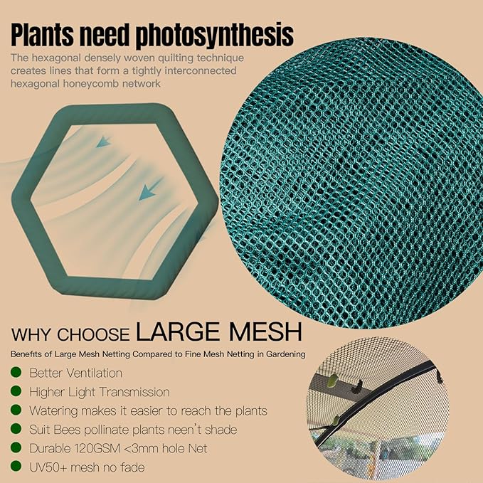 Large Tunnel 8.2'x4' Plant Netting Cover 4FT Tall Crop Cage Netting Pest Guard - Image 6