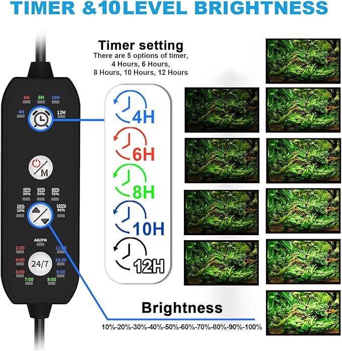 SEAOURA 24/7 Cycle LED Aquarium Plant Light-Full Spectrum Fish Tank Light - Image 4