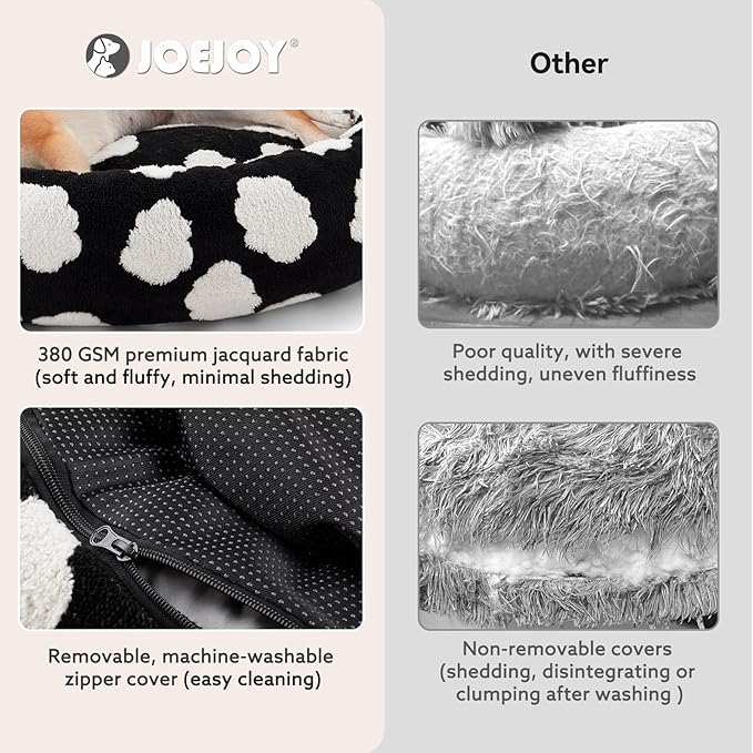 JOEJOY Donut Dog Bed Medium Size Dog, Cute Round Calming Pet Bed - Image 3