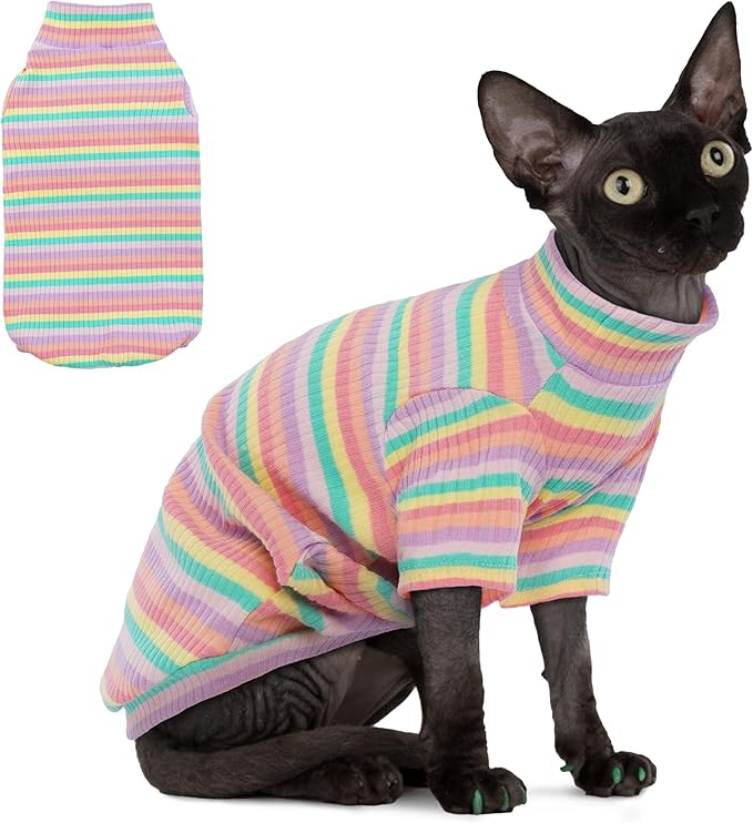 PUMYPOREITY Sphynx Cat Clothes, Turtleneck Sphynx Cat Sweaters, Cat Clothes by PUMYPOREITY