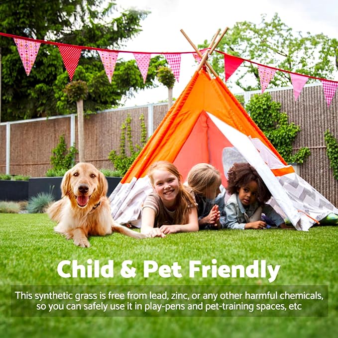 Artificial Grass Rug Outdoor Indoor 4FTX71FT Fake Grass Carpet Green Synthetic - Image 6