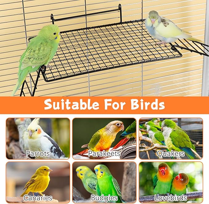 BNOSDM 4 PCS Bird Perches Platform, Stainless Steel Grid Platform - Image 7