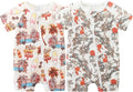 Unisex Summer Trendy 2-Pack Rompers Short Sleeve Zipped Bodysuit Infant Cotton by JingleBaBa