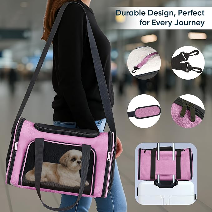 Pet Travel Carrier Bag – Airline Approved Soft-Sided Dog & Cat Carrier - Image 3