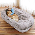 Human Dog Bed, Washable Faux Fur Pet Bed by WROS