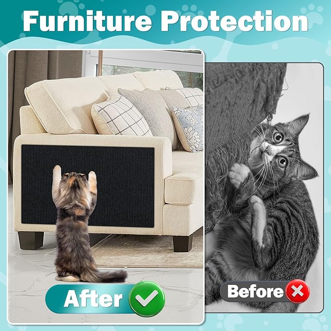 Bed Cat Scratcher Pad, 47.2"x15.8"Cat Scratching Mat, Self-Adhesive Trimmable - Image 8