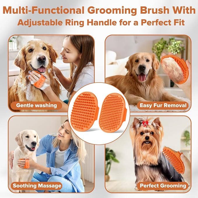 6PCS Pet Grooming Kit for Dogs, Cats and Horses | Dog Washing/Bath Gloves | Dog - Image 5