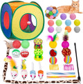 Retro Shaw 33Pcs Cat Toys for Indoor Cats Kitten, Collapsible Play Tunnel by RetroShaw