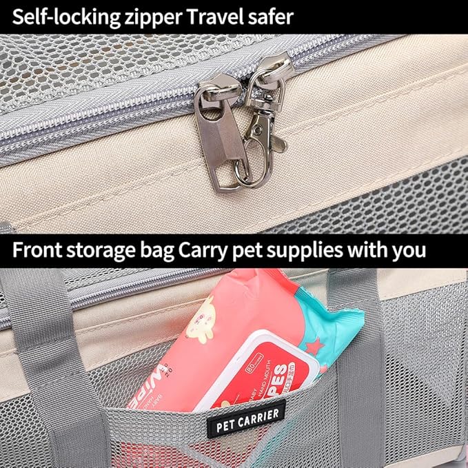 Airline Approved Pet Carrier for Cats and Small Dogs, Breathable and - Image 5