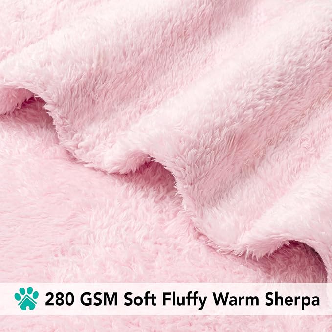 PetAmi Dog Blanket for Large Medium Dogs Pink, Fluffy Soft Puppy Blanket - Image 4