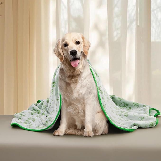 Green Throw Dog Blanket for Puppy Gifts, Dog Stuff Used for Pet Beds, Washable - Image 8