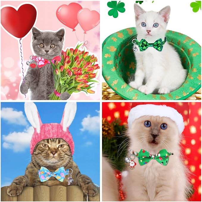 Kacctyen 18 Pcs St. Patrick's Day Cat Collars Bulk Holiday Cat Collars - Image 3