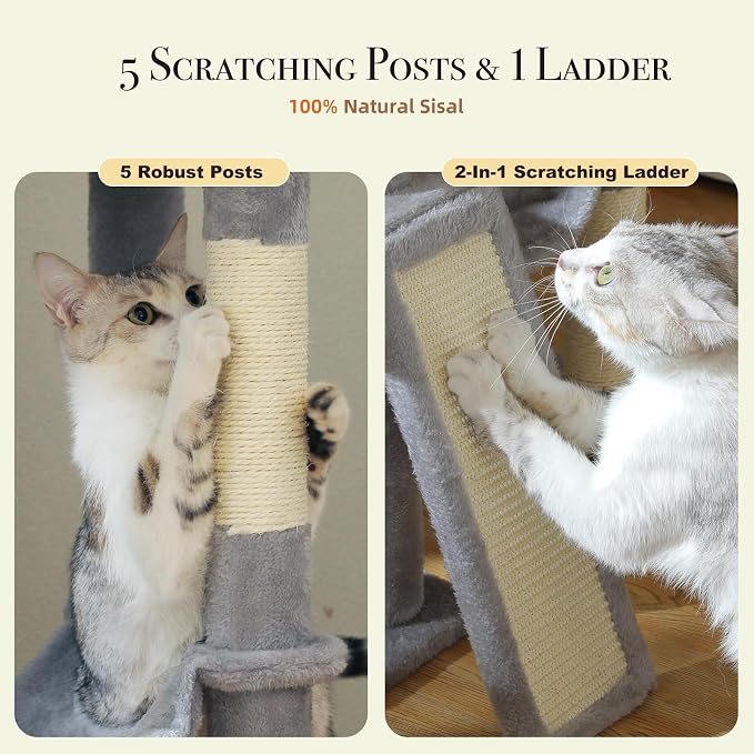 PAWZ Road Tall Cat Tree, Floor to Ceiling Cat Tower - Image 8