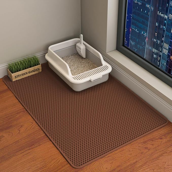 HCY&WLD Cat Litter Mat, Honeycomb Double Layer Cat Litter Trapping Mat by HCY%26WLD