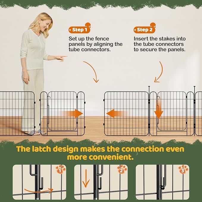 Yaheetech Expandable Dog Playpen, 8 Panel 24 inch Puppy Playpen - Image 8