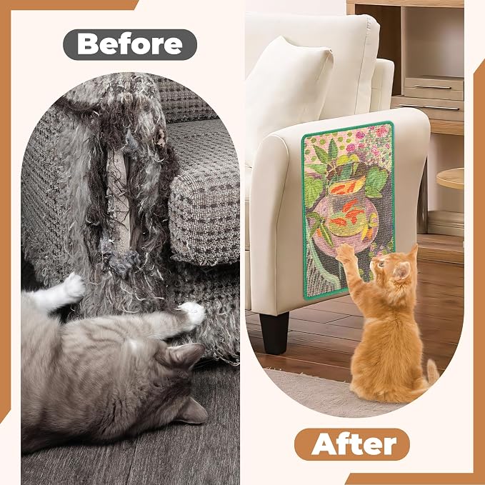 Sisal Cat Scratcher Mat, Cat Wall Scratcher - Image 5