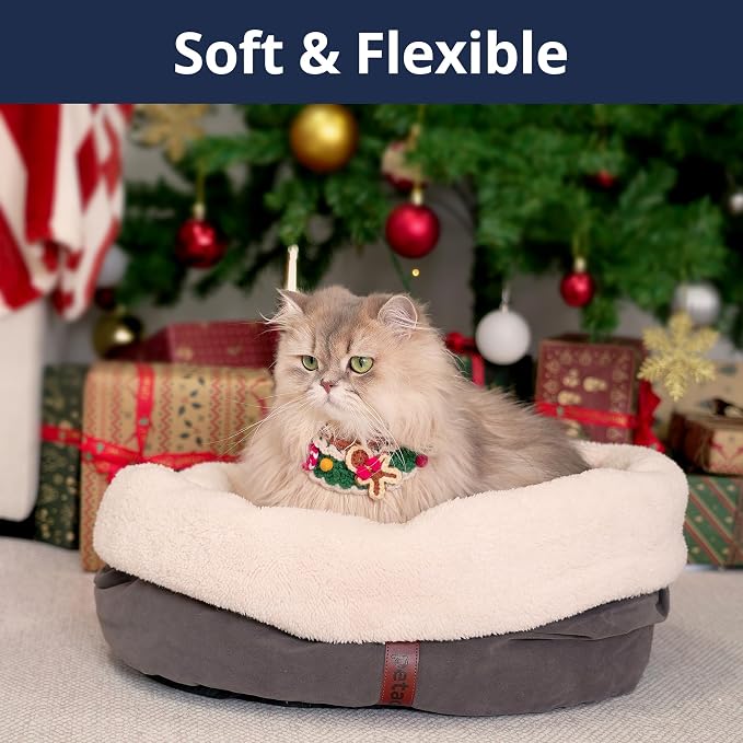 Self Warming Cat Bed, 17.7" x 13.7" Anti-Slip Soft Round Thermal Pet Cushion Bed - Image 4