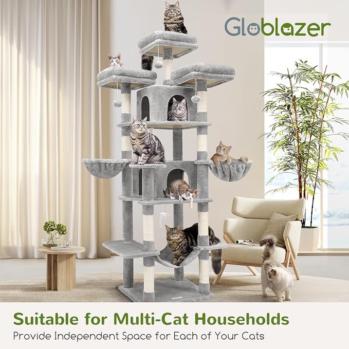 Globlazer Big Cat Tower for Indoor Cats, 80inch Cat Tower for Multiple Adult - Image 7