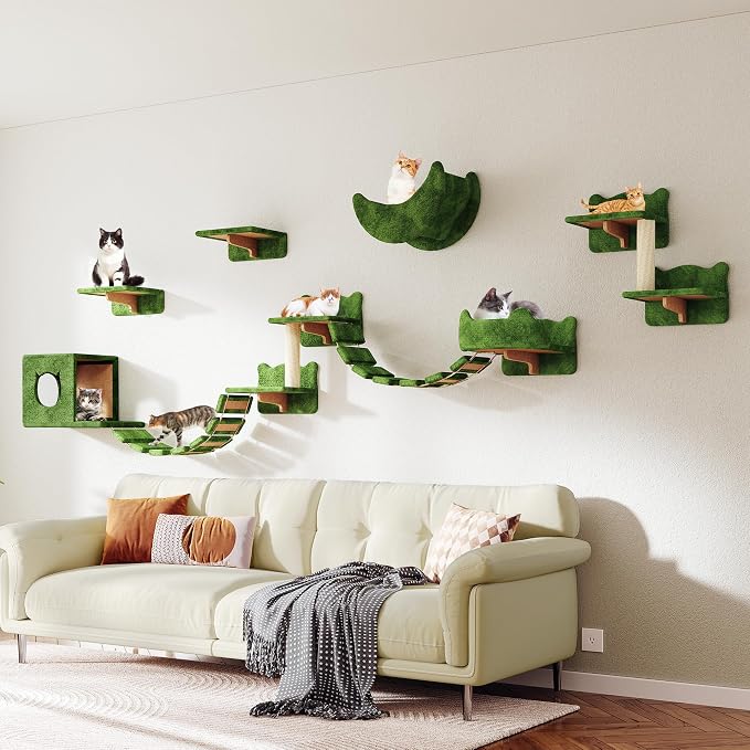 13-in-1 Cat Wall Shelves, Wall Mounted Cats Furniture Set - Image 7