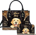 Personalized Pet Mom Leather Handbag – Custom Name Dog Cat Photo Purse by Encycom