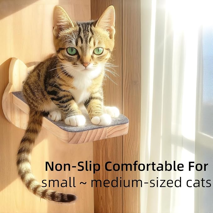 ESPETS Natural Solid Wood Cat Wall Floating Steps Set of 3 - Image 6