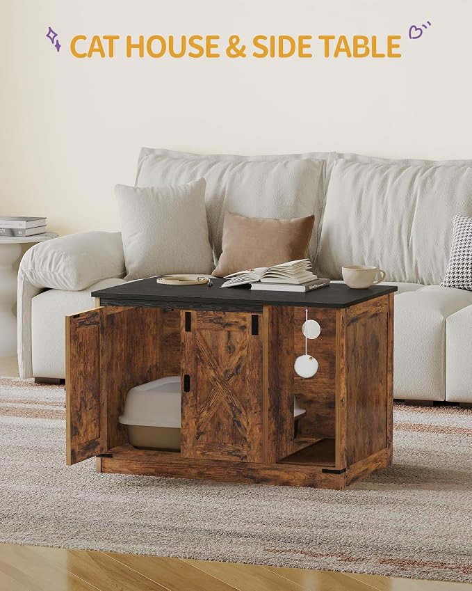 Cat Litter Box Enclosure, Hidden Litter Box Cabinet Furniture - Image 8