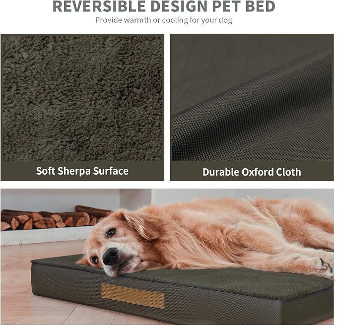 Large Comfy Washable Dog Bed, Orthopedic Egg Crate Foam Dog Crate Mat - Image 5