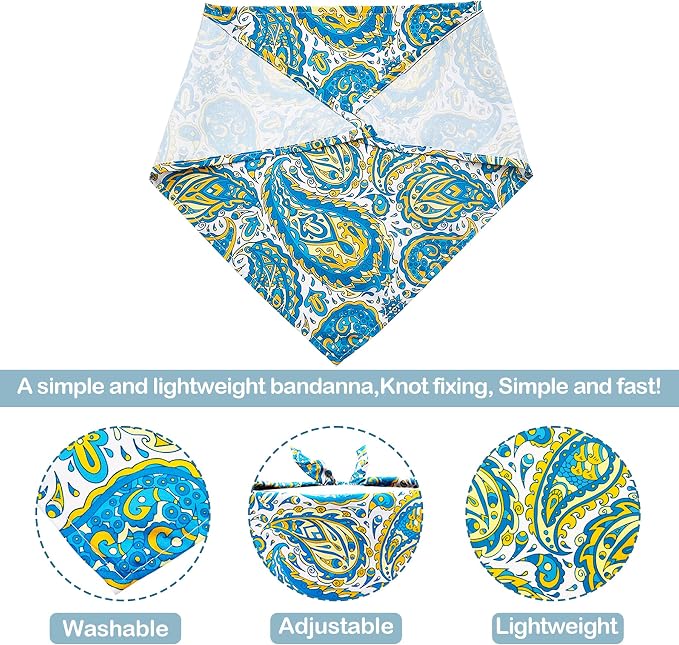 30 Pcs Paisley Bandanas for Dog Polyester Print One Side Bandana Bulk for Small - Image 3