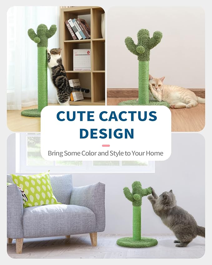 Made4Pets 34" Tall Cat Scratching Post, Cactus Cat Scratcher Kitten Scratching - Image 8