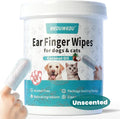 Ear Cleaner Finger Wipes 60 Counts, Dog Ear Cleaner, Grooming Kit Care by MEDUWEDU