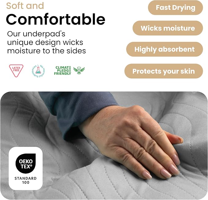 IMPROVIA® Washable Underpads, Heavy Absorbency Reusable Incontinence Pads - Image 4