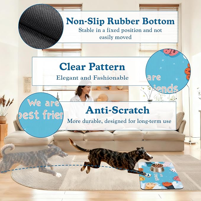 Cat Paw Pet Feeding Mat–Christmas Stocking Quick Dry Absorbent Dog Cat Food Mat - Image 4