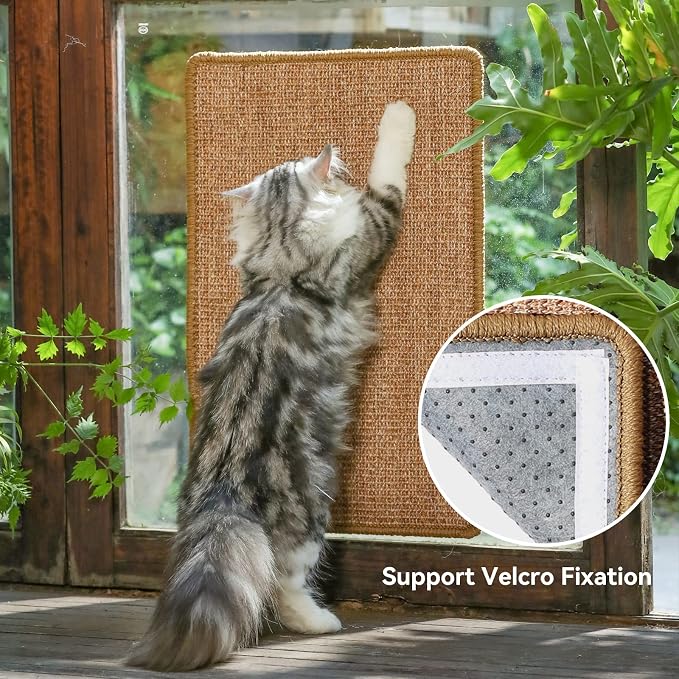 FUKUMARU Cat Scratcher Mat, 23.6 X 15.7 Inch Natural Sisal Cat Scratch Mats - Image 5