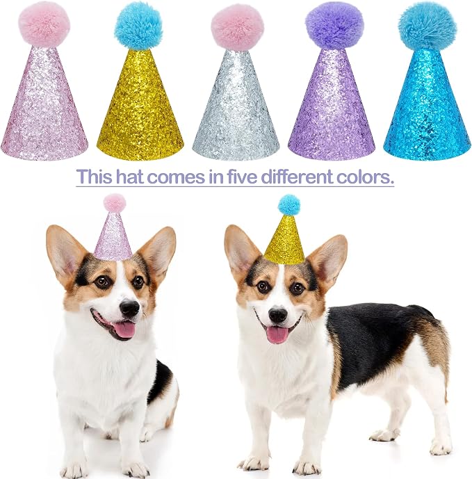 PET SHOW 5 Pack Small Dog Birthday Hats Party Hats - Image 5