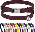 Leather Cat Collar with Buckle and Removable Bell by BUDKAS