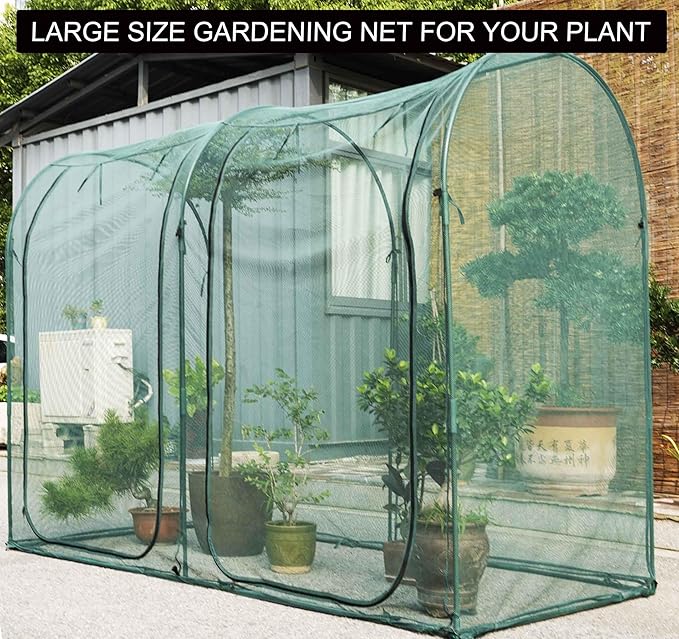 Poray Large Tunnel 8.2'x4' Plant Netting Cover, 6FT Tall Crop Cage Tomato - Image 3