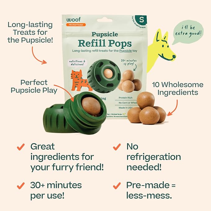 WOOF Pupsicle Refill Pops, Delicious Long Lasting Dog Treats, Pre-Made Pupsicle - Image 3