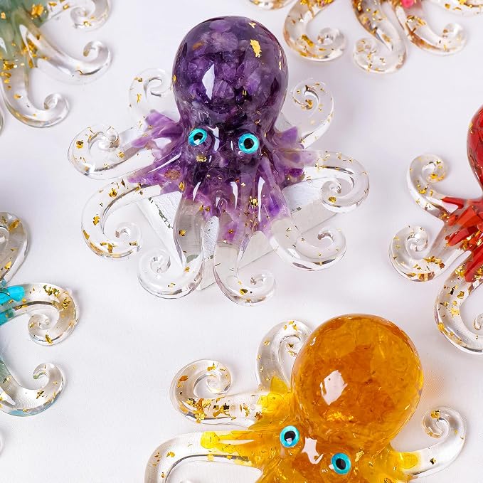 Natural Crystal Lapis Lazuli Gravel Octopus Resin Marine Animals Fish Tank - Image 6