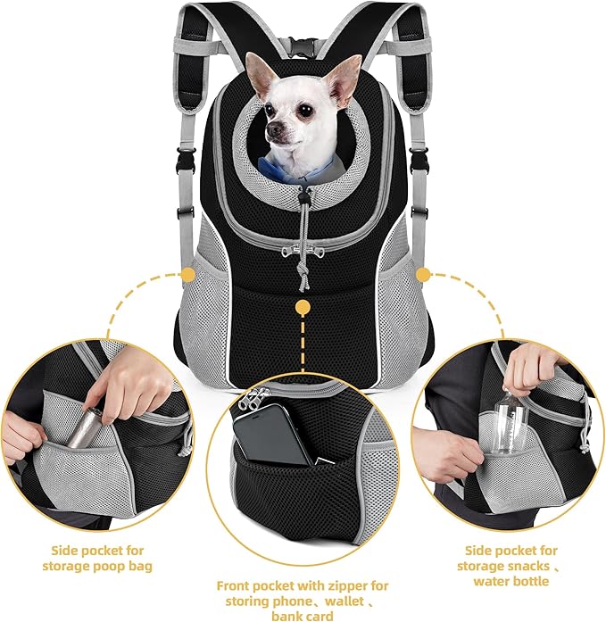 WOYYHO Pet Dog Carrier Backpack Small Dog Front Backpack Ventilated Dog Carrier - Image 4