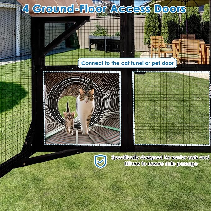 71.1" L Large Cat Catio Outdoor Cat Enclosure Window Acess, Walk-in Cat Cage - Image 3