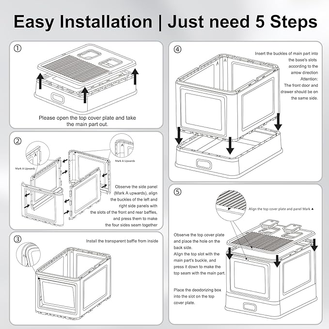 Marchul Enclosed Stainless Steel Cat Litter Box - Image 7