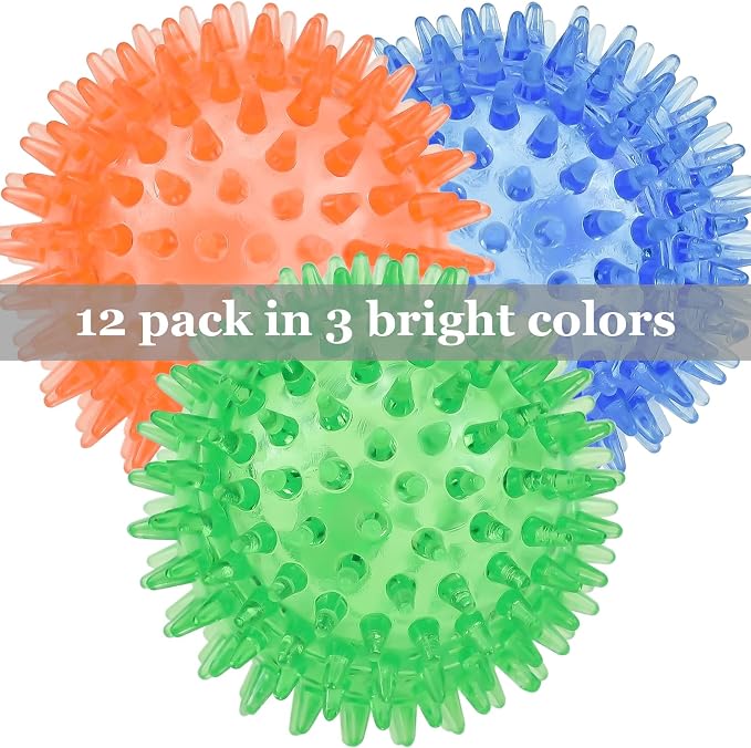 12pack Squeaky Dog Toys Spiky Dog Balls Cleans Teeth and Promotes Dental and - Image 7