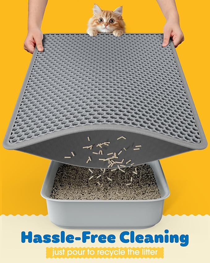 Cat Litter Mat - 46'' x 35'' Small Litter Trapping Mat, Waterproof, Urine-Proof - Image 4