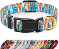 Reflective Dog Collar for Small Dogs, Cute Boho Adjustable Heavy-Duty Nylon by TMOODEL