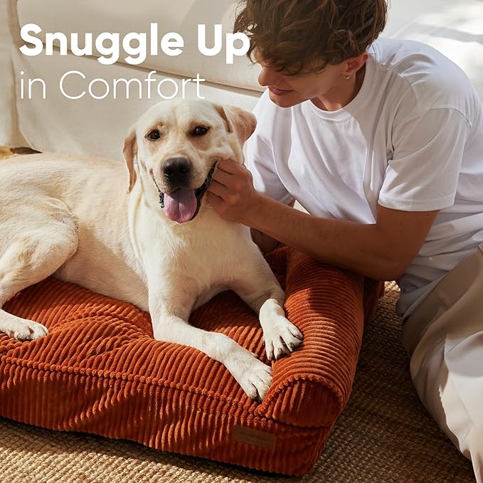 FUKUMARU Cute Dog Bed, Waterproof Corduroy Dogs Couch, 36in Orthopedic Pet Sofa - Image 3