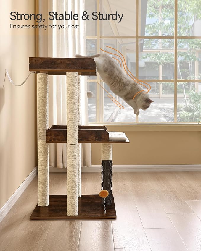 FourFurPets 43.7" Cat Tree, Modern Cat Tree Tower, Cat Tower - Image 4
