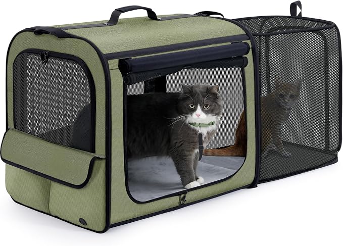 Pecute Dog Car Carrier Stable and Light Weight, Expandable Extra Space Dog by pecute