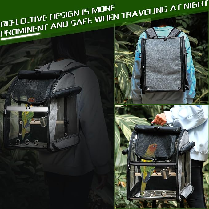 SUERTREE Bird Carrier Bag with Indestructible Stainless Steel Mesh, Bird Travel - Image 5